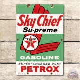 1959 Texaco Sky Chief w/ Petrox Porcelain Pump Plate Sign (Medium)