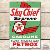 1961 Texaco Sky Chief w/ Petrox Porcelain Pump Plate sign