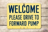 Richfield Welcome Drive Forward No Smoking Stop Motor Porcelain Sign