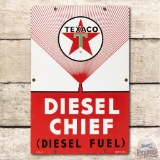 1960 Texaco Diesel Chief Porcelain Pump Plate Sign
