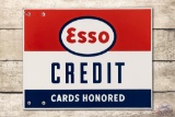 ESSO Credit Cards Honored Double Sided Porcelain Sign