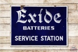 Exide Batteries Service Station Double Sided Porcelain Sign