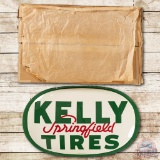 NOS 1959 3' Kelly Springfield Tires Convex Tin Bubble Sign & Original Box
