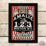 Amalie 1 2 3 Non Carbon Motor Oil Embossed Tin Sign