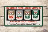 Sinclair Motor Oils Advanced Formula Tin Rack Topper Sign