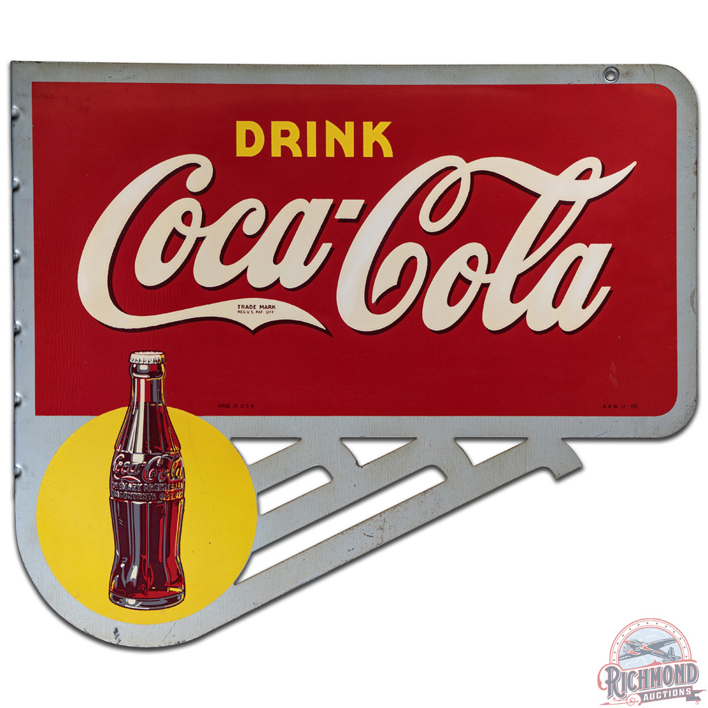 1940 Drink Coca Cola Bottle & Sun Logo Tin Flange | Proxibid