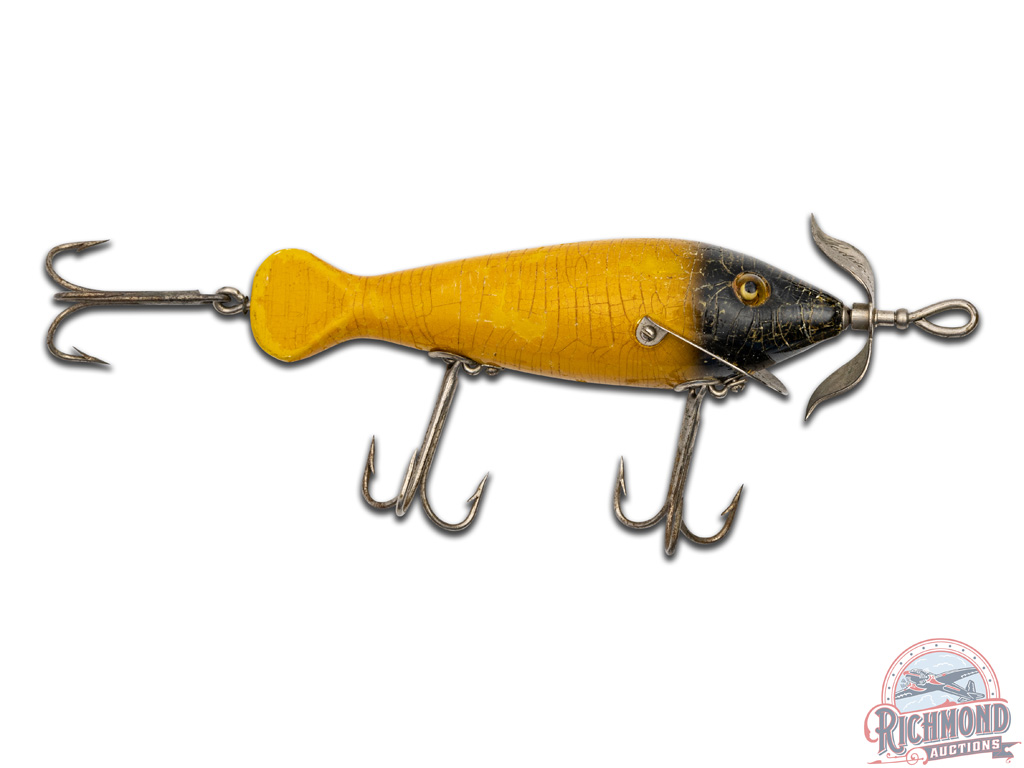 Rare Heddon 3009f Spindiver Yellow/Black Fishing