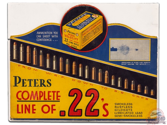 Peters Complete Line Of .22's Cardboard Easel Back Countertop Display Sign