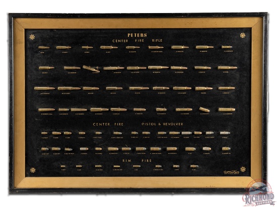 Peters Ammunition Rife Pistol Revolver Cartridge Sample Display Sign