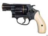 Engraved Smith & Wesson Model 36-10 Texas Hold'em Edition Double Action Revolver & Factory Case
