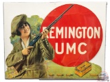 Remington UMC .22 Caliber Die Cut Cardboard Countertop Display Easel Back Sign
