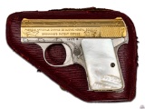 Custom Engraved FN Production Baby Browning Semi Auto Pistol & Clamshell Case