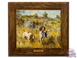 Federal Cartridge Corp. Cardboard Easel Back Advertising Sign With Dogs Dark Frame