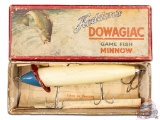 Very Early Heddon 200 Slopenose Fishing Lure With Red Painted Diving Collar & Original Box