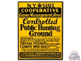 NOS New York NY State Cooperative Game Management Area Embossed Tin Sign
