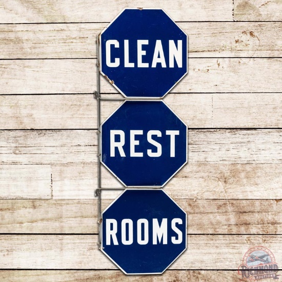 Rest Roon Signages Clean Rest Rooms Multi-Piece DS Porcelain Flange Sign | Art, Antiques ...