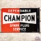 NOS Dependable Champion Spark Plug Service DST Flange Sign