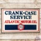 Atlantic Motor Oil Crank-Case Service SST Sign w/ Fried Egg Logo