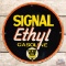 Signal Ethyl Gasoline SS Porcelain Gas Pump Plate Sign w/ Ethyl Logo