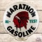 Marathon Hi-Test Gasoline OPB Milk Glass Globe Red Indian