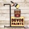 Devoe Paints Die Cut DS Porcelain Sign w/ Bracket