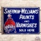 SWP Sherwin Williams Paints DS Porcelain Flange Sign w/ Cover the Earth Logo