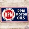 RPM Motor Oils and Lubricants Embossed SST Sign w/ Logo