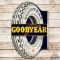 Goodyear Tires Die Cut DS Porcelain Flange Sign