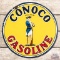 Conoco Gasoline SS Porcelain Sign w/ Minuteman