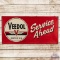 Veedol Motor Oil Service Ahead Embossed SST Sign w/ Logo