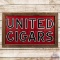 United Cigars SS Porcelain Sign in Wooden Frame