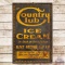 Early Country Club Ice Cream Embossed SST Sign w/ Wood Frame