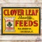 Early Clover Leaf Quality Feeds Cardboard Sign w/ Metal Frame