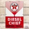 1956 Texaco Diesel Chief SS Porcelain Pump Plate Sign