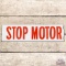 Gas Station Stop Motor DS Porcelain Flange Sign