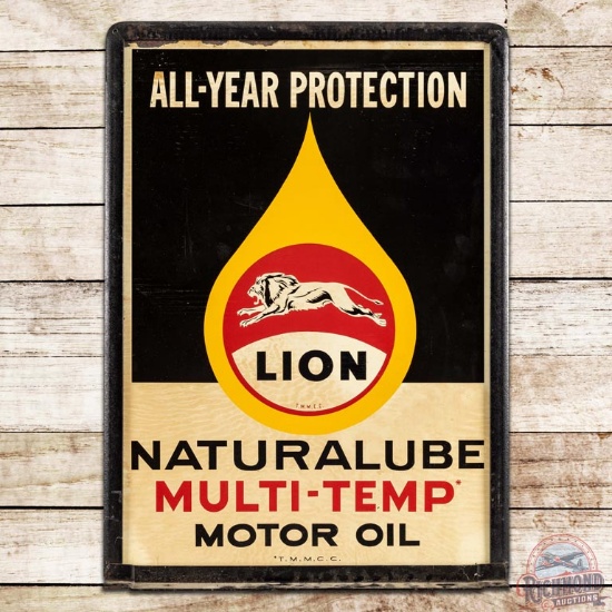 Lion Naturalube Multi-Temp Motor Oil DST Sign w/ Frame