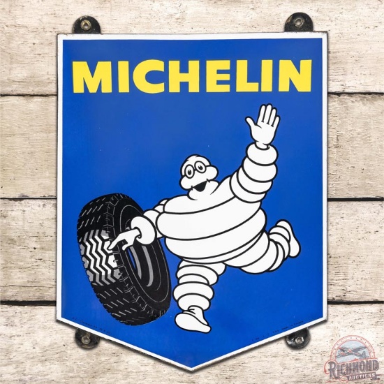 Michelin Tires SS Porcelain Sign w/ Bibendum & Tire Logo