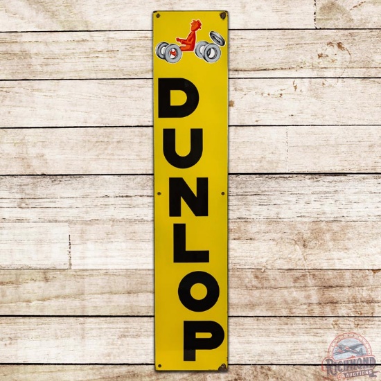 Dunlop Tires Vertical SS Porcelain Sign w/ Graphics