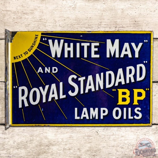White May Royal Standard BP Lamp Oils DS Porcelain Flange Sign