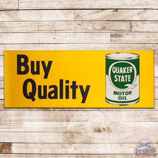 Quaker State Buy Quality Embossed SST Sign w/ Quart Can