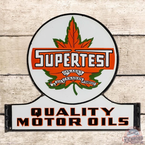 Supertest Quality Motor Oils DS Porcelain Rack Sign w/ Maple Leaf