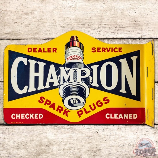 Champion Spark Plugs Dealer Service Die Cut DST Flange Sign