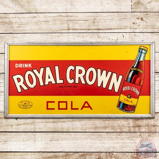 Drink Royal Crown Cola SST Wood Framed Sign w/ Bottle