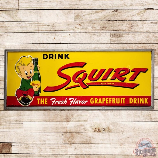 Drink Squirt 10' SST Wood Framed Sign w/ Squirt Boy & Bottle