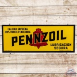 Pennzoil Lubrication Segura Embossed SST Sign w/ Red Bell