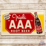 Triple A Root Beer Embossed SST Sign w/ Bottle