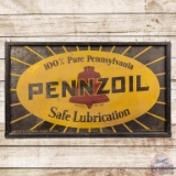 1931 Pennzoil Wood Framed SST Sign w/ Logo