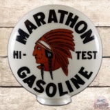 Marathon Hi-Test Gasoline OPB Gas Pump Globe w/ Red Indian Logo