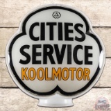 Cities Service Koolmotor Complete Clover Shaped Milk Glass Globe