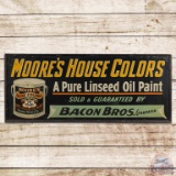 Early Benjamin Moore Paints Bacon Bros. Champaign Wood Framed SST Sign